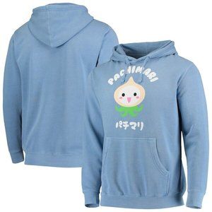 Overwatch Mens Pachimari Kanji Graphic Blue Pullover Hoodie New